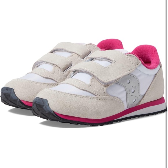 SAUCONY BABY JAZZ HOOK &
LOOP White and Pink Sneakers Size 5 - Picture 1 of 10